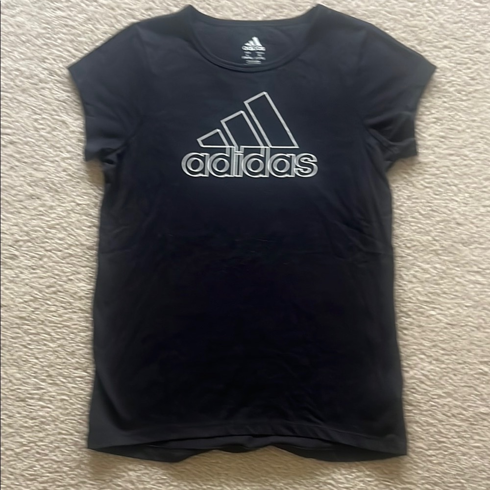 Adidas Black Short Sleeve Tee Classic Logo